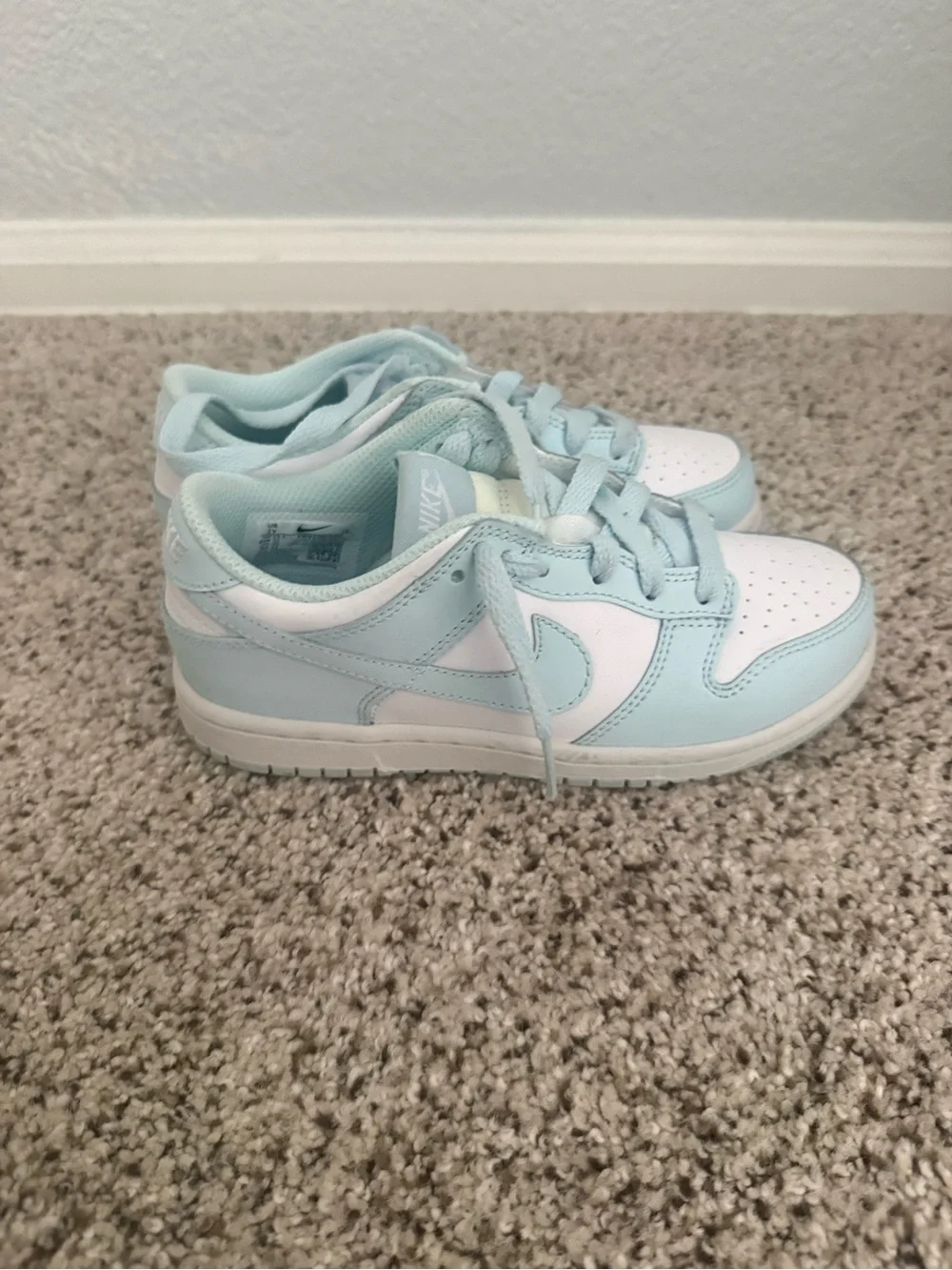 Nike Dunks Light Blue and White youth size 1